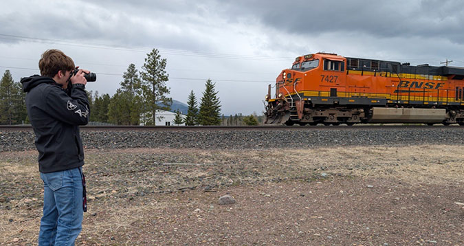 One of Xander’s pursuits is train photography. 